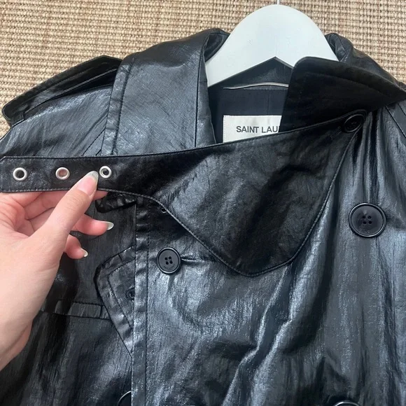 Saint Laurent black oversized trench coat with original dust bag - Picture 2 of 14